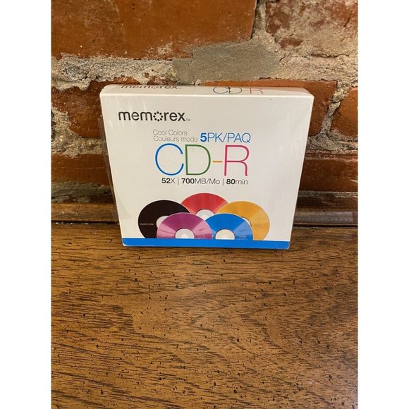 Memorex Cool Colors CD-R 52X 700MB 80 min (5 Pack) - New Open Box - Picture 1 of 2